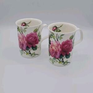 ROY KIRKHAM Set Of (2) " English Rose " Fine Bone China Tea Cups